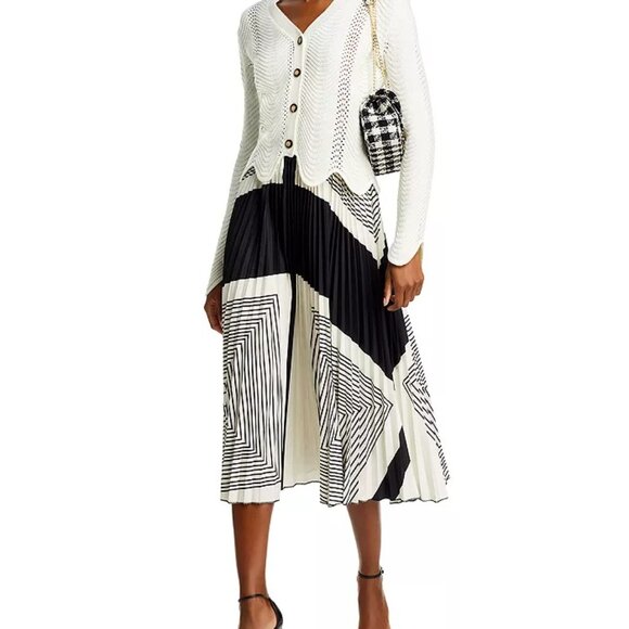 NWOT Nancy Yang Pleated Geometric Skirt, Size M - Picture 8 of 12